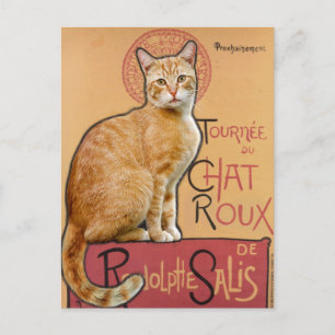 Poster im Vintage-Stil französischer Orange-Katze Postkarte