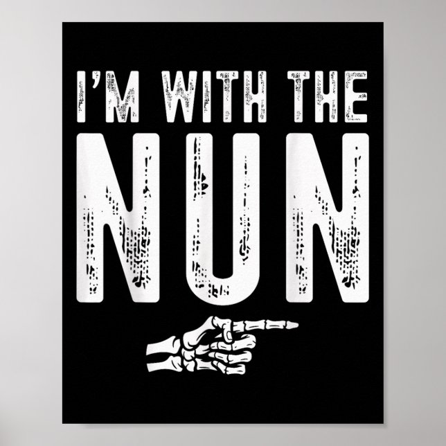 Poster I'm With The Nun Easy Costume Halloween Couples Ma (Devant)