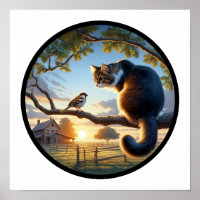 Image 3D circulaire d'un chat domestique à cheveux