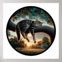 Image 3D circulaire d'un chat domestique à cheveux