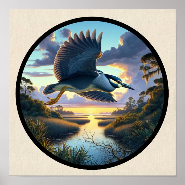 Poster Image 3D circulaire d'un héros de nuit à couronnem (Devant)