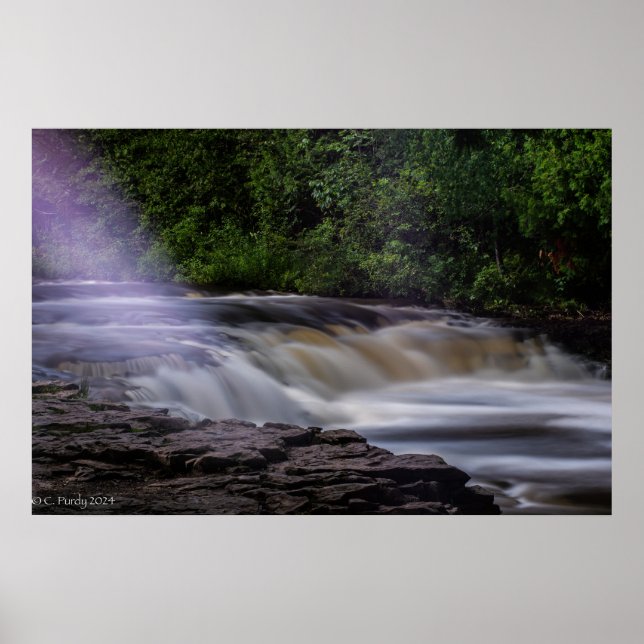 Poster Image couleur complète des célèbres chutes Ocqueoc (Devant)