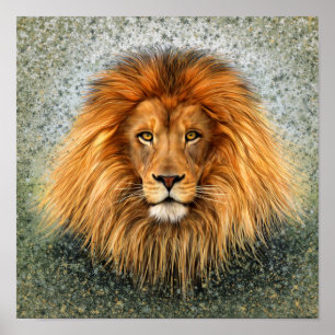 Poster Image d'art de peinture de photographie de lion