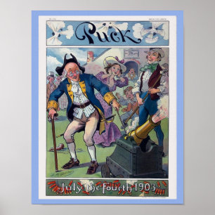 Poster Image de couverture vintage 4 juillet Puck Magazin