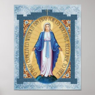 Poster Image de dévotion de médaille miraculeuse