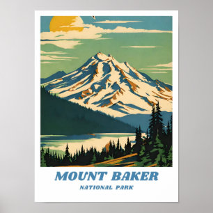 Poster Image de la forêt nationale Mount Baker Retro déc