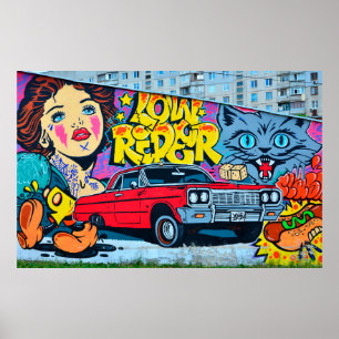 Poster Image détaillée du dessin de graffiti. Conceptuel