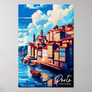 Poster Image du lieu de voyage vintage Porto Portugal
