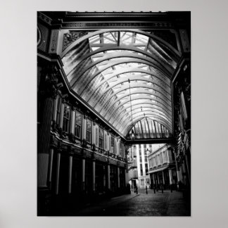 Poster Image en noir et blanc de Leadenhall Market Londre