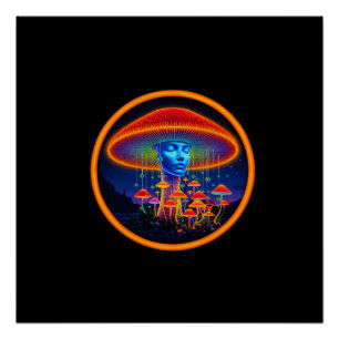 Poster Image Fantastique Dame Sombre Avec Chapeau de Cham