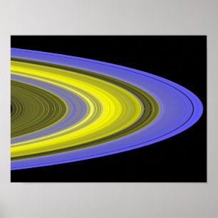 Poster Image fausse couleur des anneaux de Saturne
