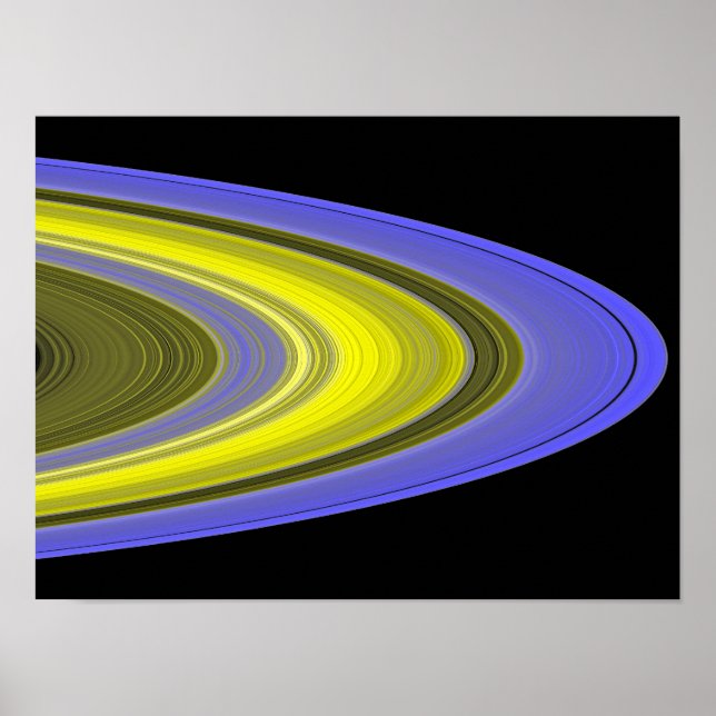 Poster Image fausse couleur des anneaux de Saturne (Devant)