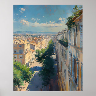 Poster Image impressionniste de Montpellier vers 1906