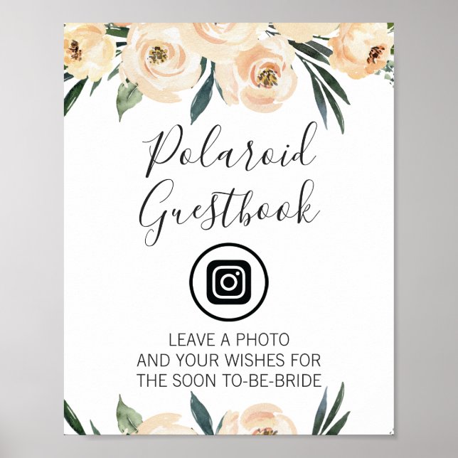 Poster Image modifiable de signe de douche de mariée flor (Devant)