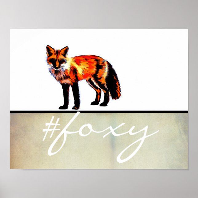 Poster image murale foxy fox avec texte (Devant)