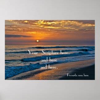 Poster Image Ocean Sunset personnalisable avec des espace
