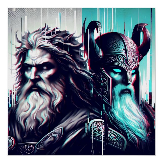 Poster  image of the gods zeus and odin togethe (Devant)