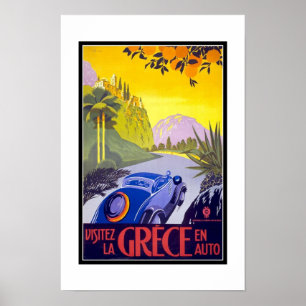 Poster Image rétro vintage Voyage Grèce