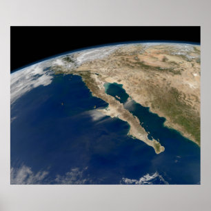 Poster Image satellite Baja Peninsula Mexique
