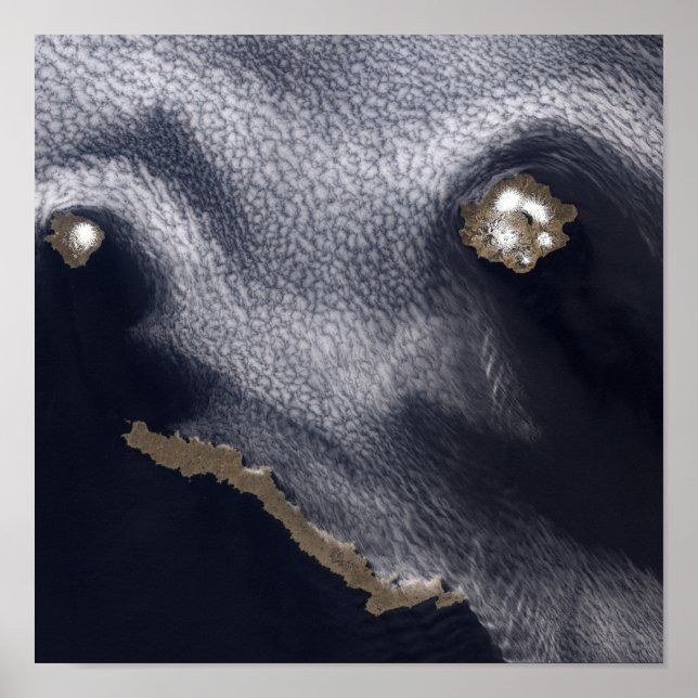 Poster Image satellite de l'île de Semisopochnoi (Devant)