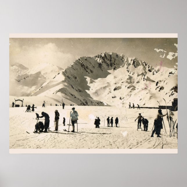 Poster Image vintage, France, Superbagneres, Ski (Devant)