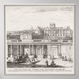 Poster Image vintage Palais des Templiers, Malte