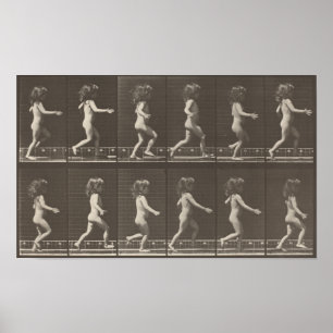 Poster Images consécutives d'une petite fille qui court