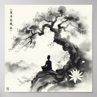Poster Images de peinture de pleine conscience et de médi