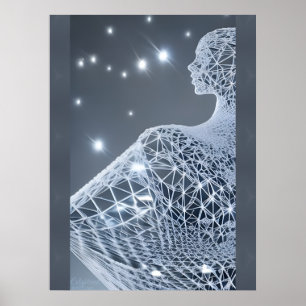 Poster Imaginaire AI éclairé Art Imprimer Portrait Lumina