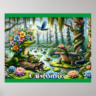 Poster Imaginaire alligator marécage Thunder_Cove