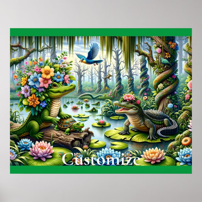 Poster Imaginaire alligator marécage Thunder_Cove (Devant)