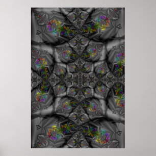 Poster Imaginaire Arc-en-ciel Fractal Art