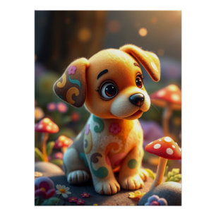 Poster Imaginaire art chiot mignon