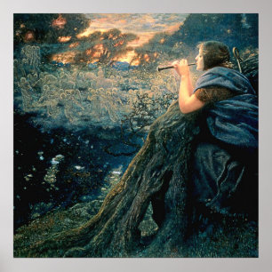 Poster "Imaginaire au crépuscule" d'Edward Robert Hughes