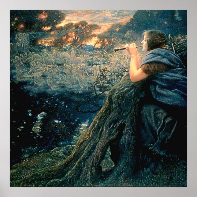 Poster "Imaginaire au crépuscule" d'Edward Robert Hughes (Devant)