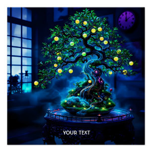 Poster Imaginaire Belle Bonsai Arbre Lumières