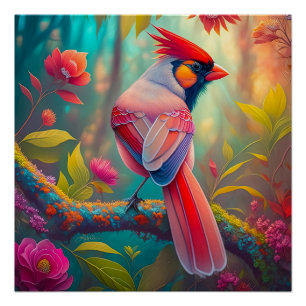 Poster Imaginaire Birds Homme Cardinal