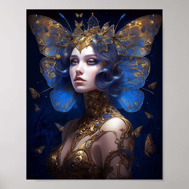 Poster Imaginaire Blue Gold Fairy (Devant)