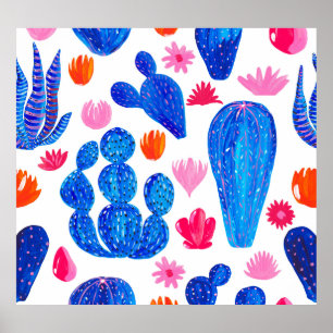 Poster Imaginaire Cactus : Motif décoratif sans couture.