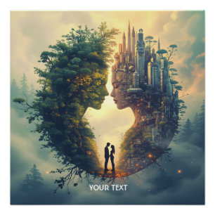 Poster Imaginaire Cute Couple Forest City