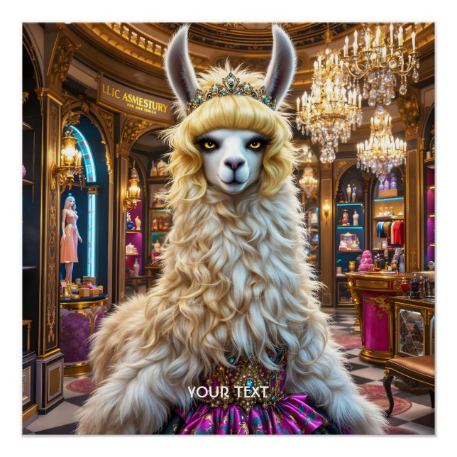 Poster Imaginaire Cute Drama Llama Queen (Devant)