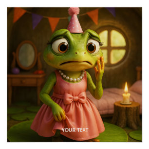 Poster Imaginaire Cute Frog Girl Party
