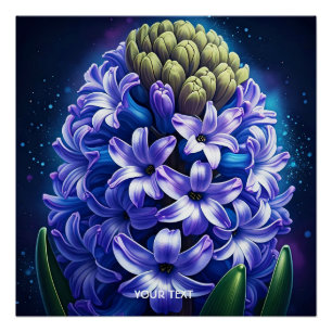 Poster Imaginaire Cute Hyacinth Blue Gouache
