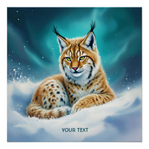 Poster Imaginaire Cute Lynx Cub hiver