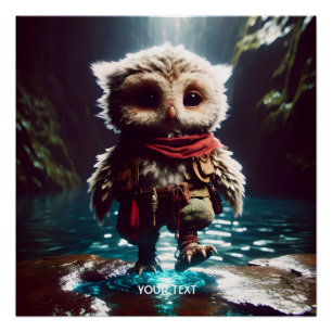 Poster Imaginaire Cute Owl Adventurer Water