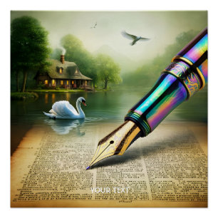 Poster Imaginaire Cute Pen Lake Swan