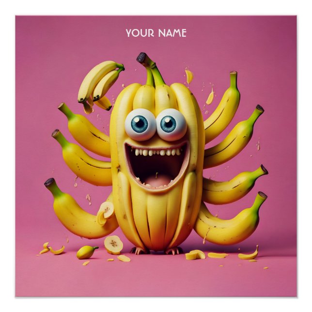 Poster Imaginaire Cute Vivid Banana Funny Créature (Devant)