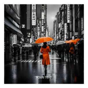 Poster Imaginaire Cute Vivid Orange Coat Tokyo