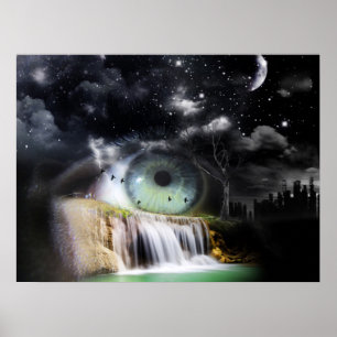 Poster imaginaire de cascade Surreal Eye