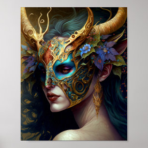 Poster Imaginaire de femme Elf Horned